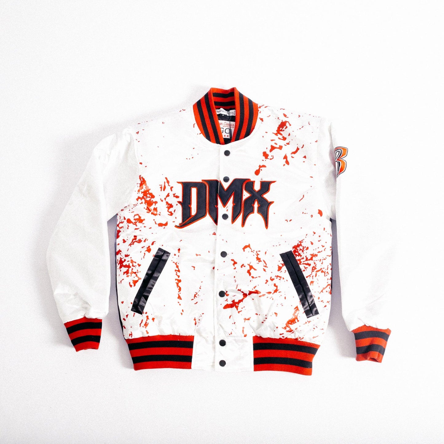 WHITE DMX FADE SATIN JACKET - Allstarelite.com