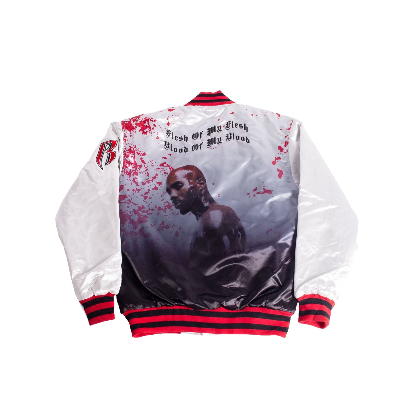 WHITE DMX FADE SATIN JACKET - Allstarelite.com