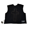 WATSON CHILD OF GOD CROSS RIVET BLACK CUTOFF TSHIRT