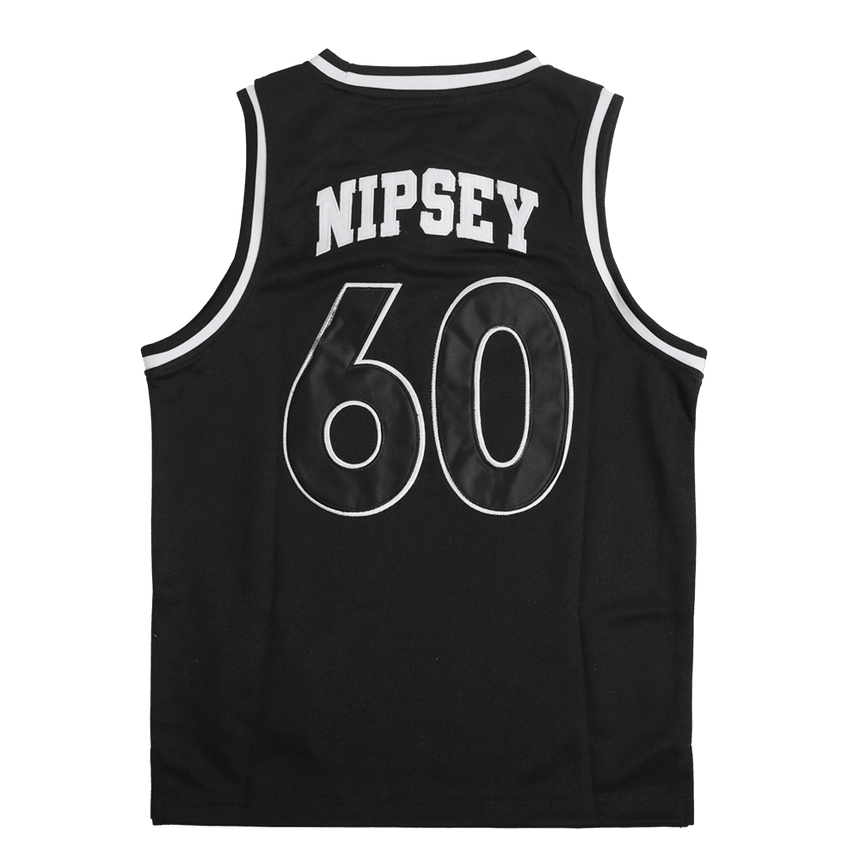 YOUTH BLACK NIPSEY HUSSLE VICTORY LAP BASKETBALL JERSEY - Allstarelite.com