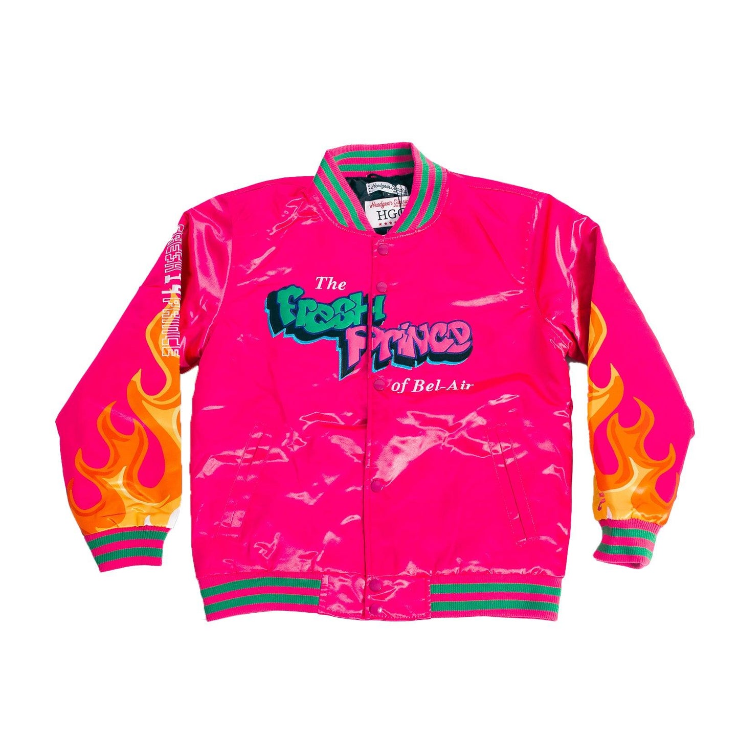 YOUTH PINK FLAME FRESH PRINCE SATIN JACKET - Allstarelite.com