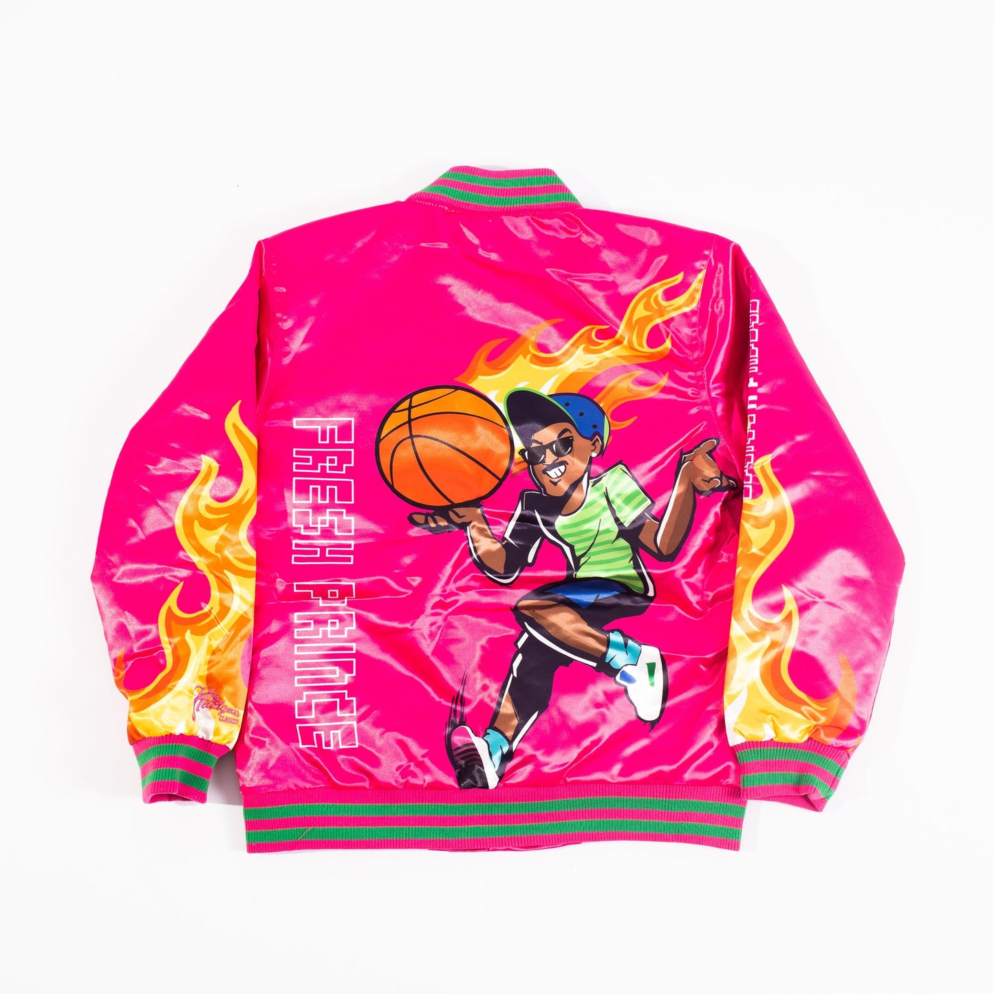 YOUTH PINK FLAME FRESH PRINCE SATIN JACKET - Allstarelite.com