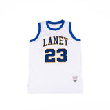 Michael Jordan Laney High School White & Blue Basketball Jersey - Allstarelite.com