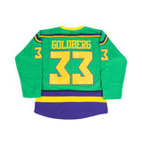MIGHTY DUCKS GOLDBERG HOCKEY JERSEY GREEN - Allstarelite.com