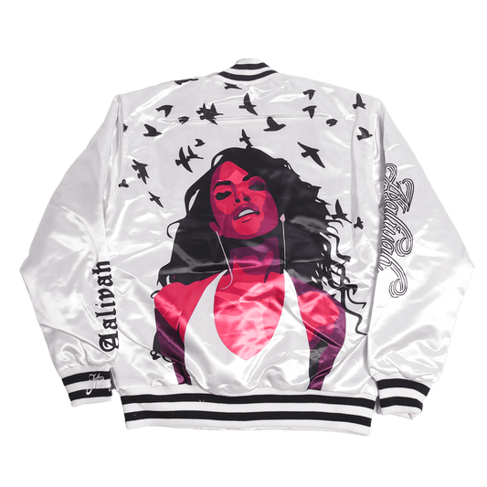 AALIYAH SATIN JACKET WHITE - Allstarelite.com