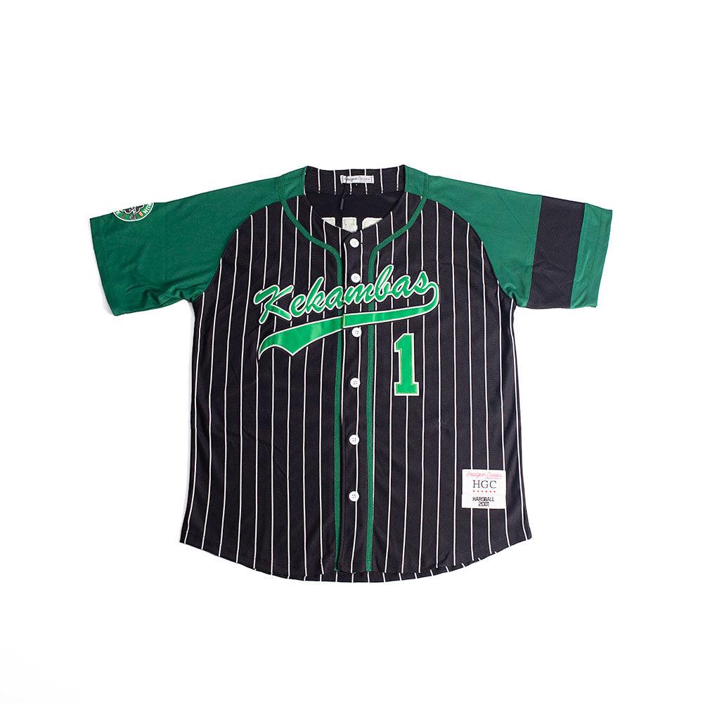 Black G-Baby Pinstripe Baseball Jersey - Allstarelite.com