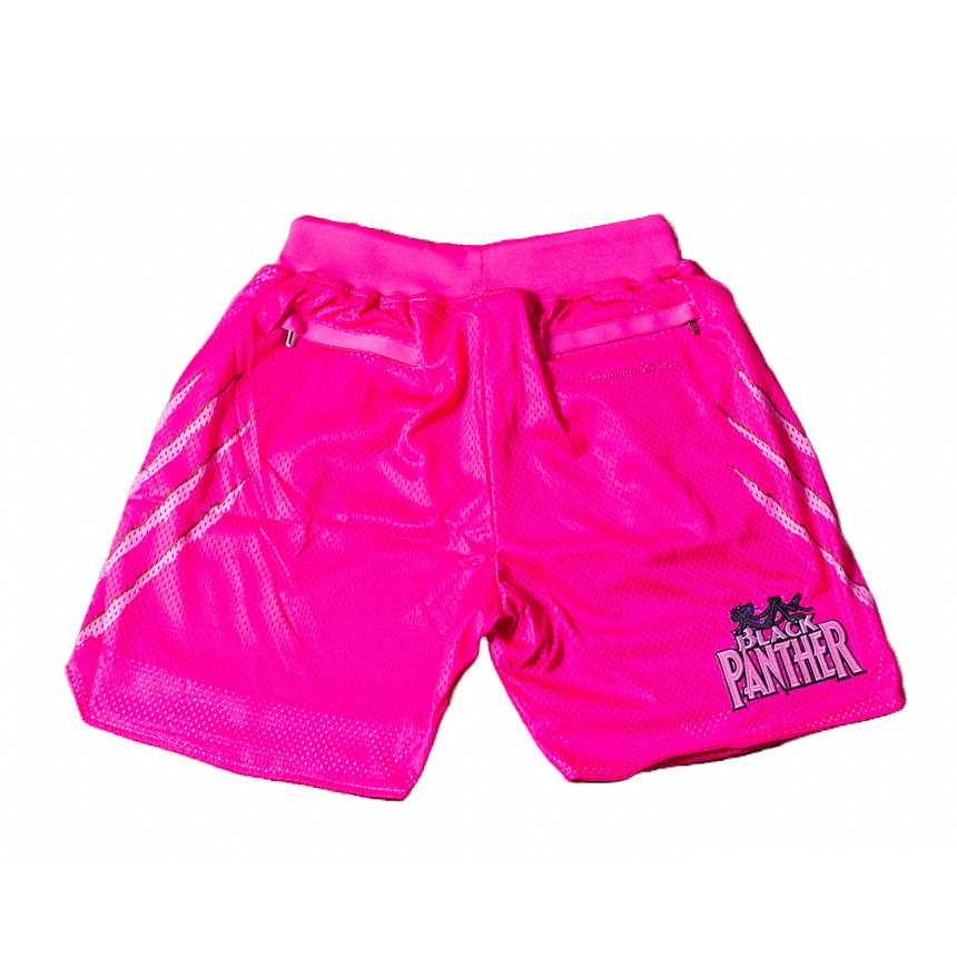 BLACK X PINK PANTHER BASKETBALL SHORTS PINK - Allstarelite.com