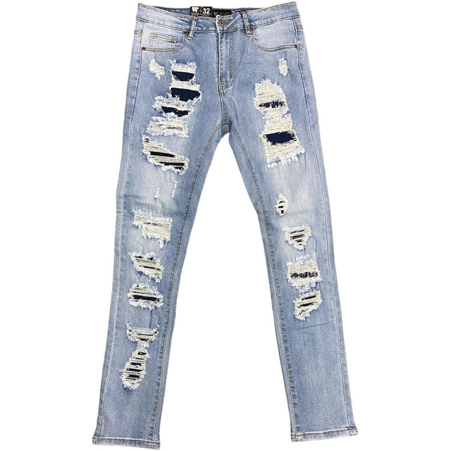 BLUE WASH SKINNY JEANS - Allstarelite.com