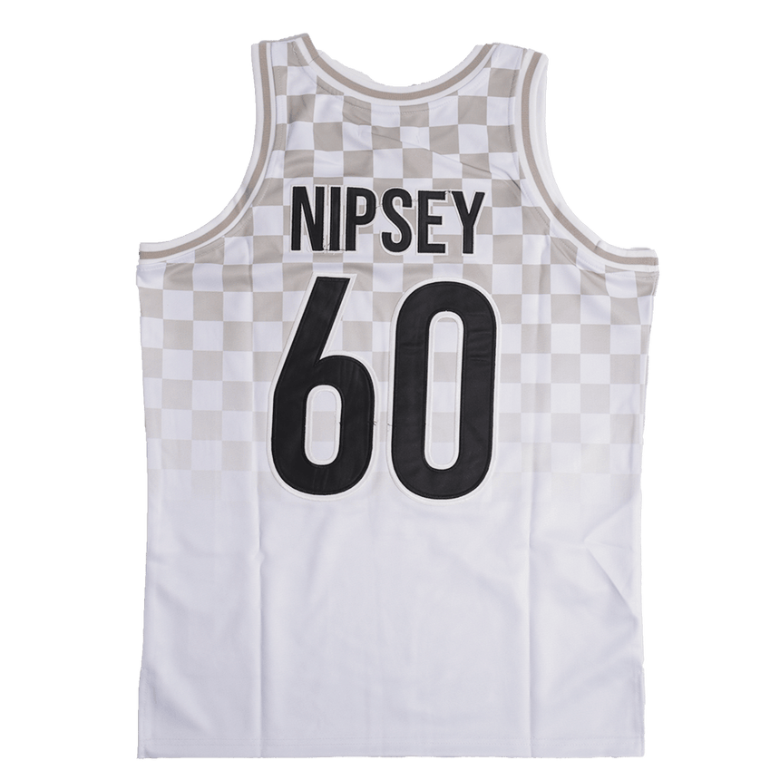 BOOGIE NIPSEY HUSSLE WHITE BASKETBALL JERSEY - Allstarelite.com