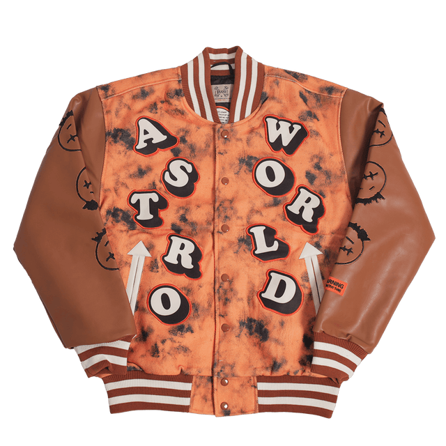 BRAND X ASTRO WORLD BROWN YOUTH VARSITY JACKET - Allstarelite.com