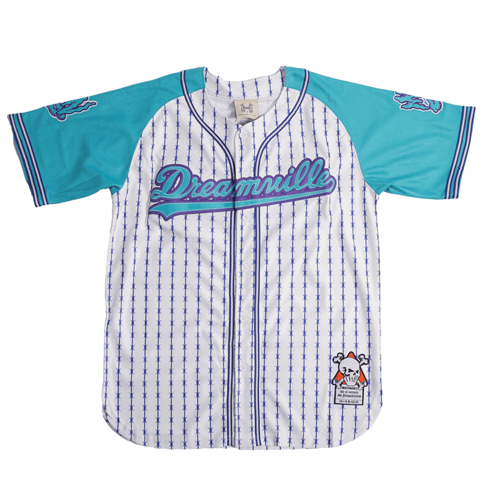 BRAND X DREAMVILLE WHITE BUTTOM DOWN BASEBALL JERSEY - Allstarelite.com