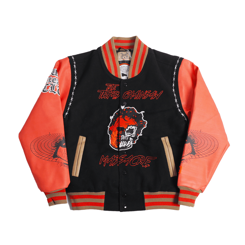 BRAND X TEXAS CHAINSAW MASSACRE VARSITY JACKET (BLACK