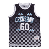 CRENSHAW CHECKER FLAG BASKETBALL JERSEY BLACK - Allstarelite.com