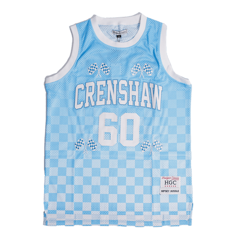 CRENSHAW CHECKER FLAG BASKETBALL JERSEY SKY BLUE - Allstarelite.com