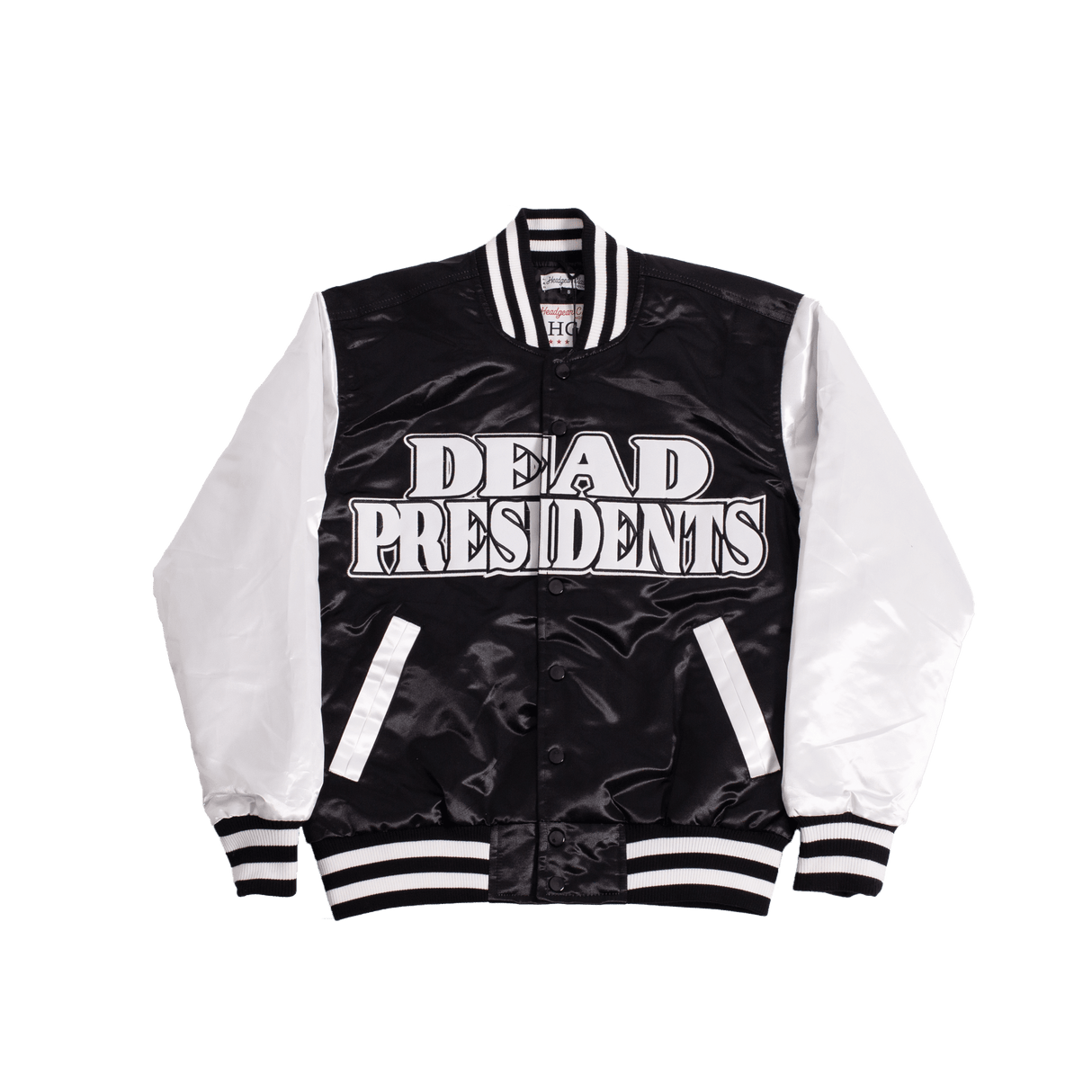 Dead Presidents Satin Jacket Black With White Sleeves - Allstarelite.com