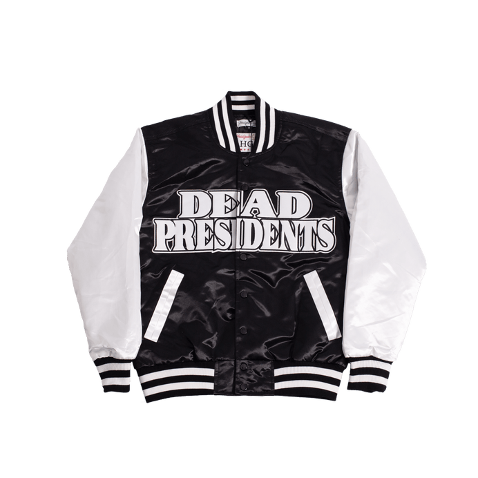 Dead Presidents Satin Jacket Black With White Sleeves - Allstarelite.com