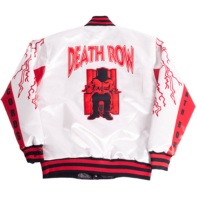 DEATH ROW LIGHTNING YOUTH SATIN JACKET WHITE - Allstarelite.com