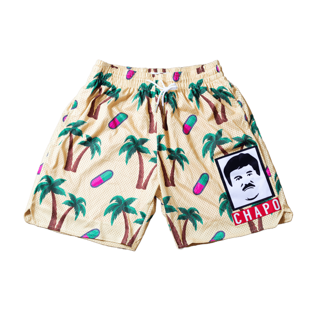 EL CHAPO TAN BASKETBALL SHORTS - Allstarelite.com