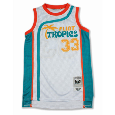 Flint Tropics Jackie Moon White Basketball Jersey - Allstarelite.com