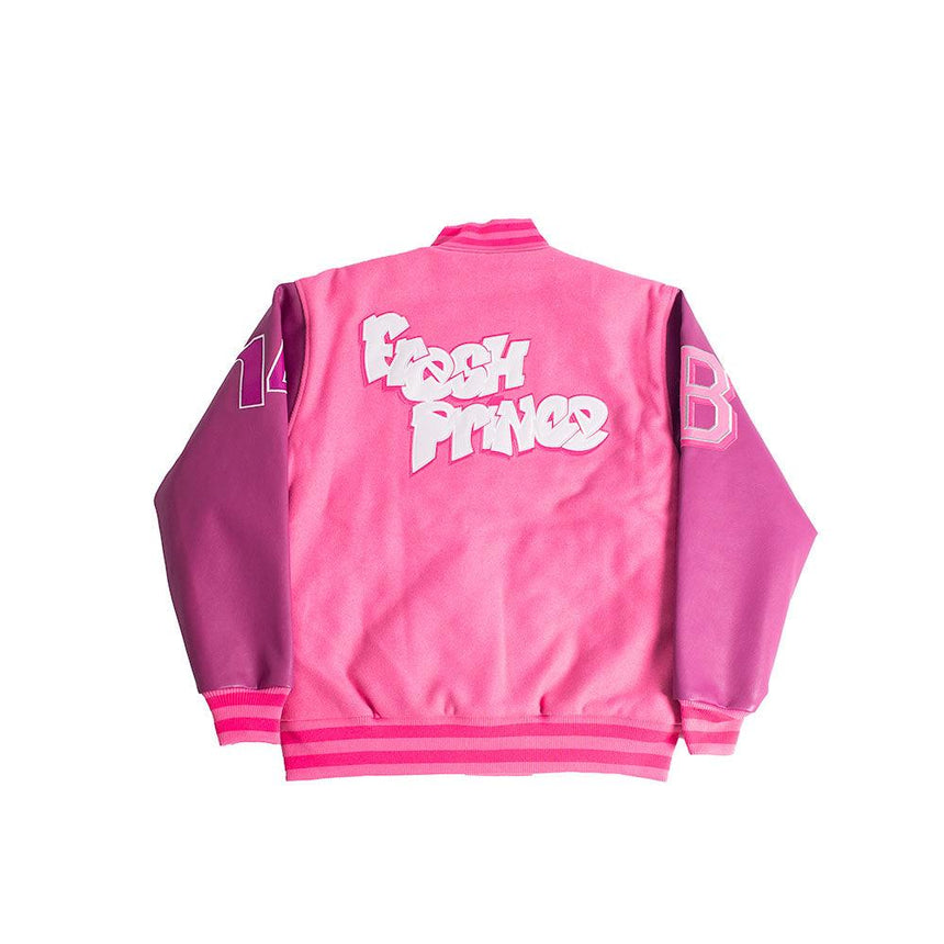 Fresh Prince of Bel-Air Academy Varsity Jacket In Pink - Allstarelite.com