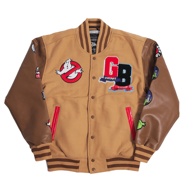 GHOSTBUSTERS SERVICE CALL VARSITY JACKET BROWN - Allstarelite.com