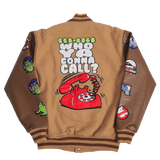 GHOSTBUSTERS SERVICE CALL VARSITY JACKET BROWN - Allstarelite.com