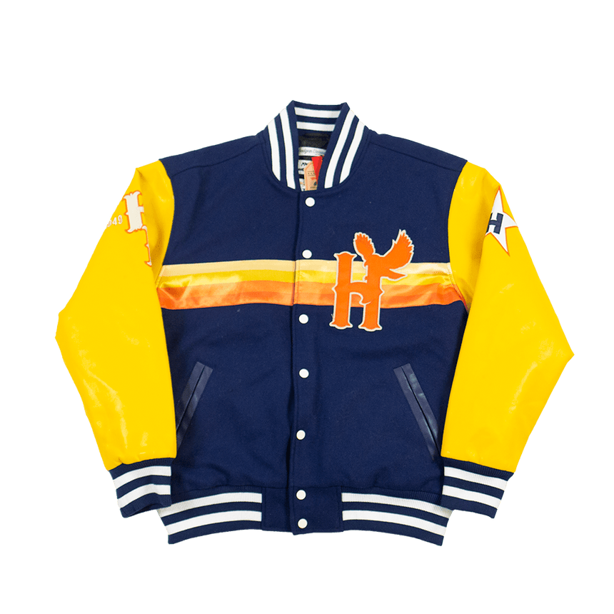 HOUSTON BLACK EAGLES VARSITY JACKET NAVY - Allstarelite.com