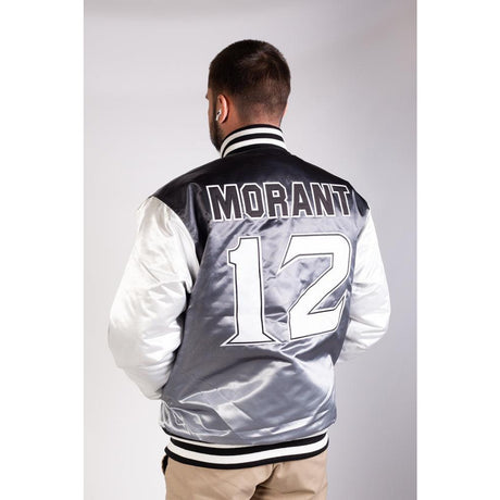 JA MORANT HIGH SCHOOL BLK/WHT BASKETBALL SATIN JACKET - Allstarelite.com