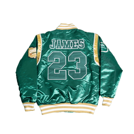 LEBRON JAMES IRISH HIGH SCHOOL GREEN SATIN JACKET - Allstarelite.com