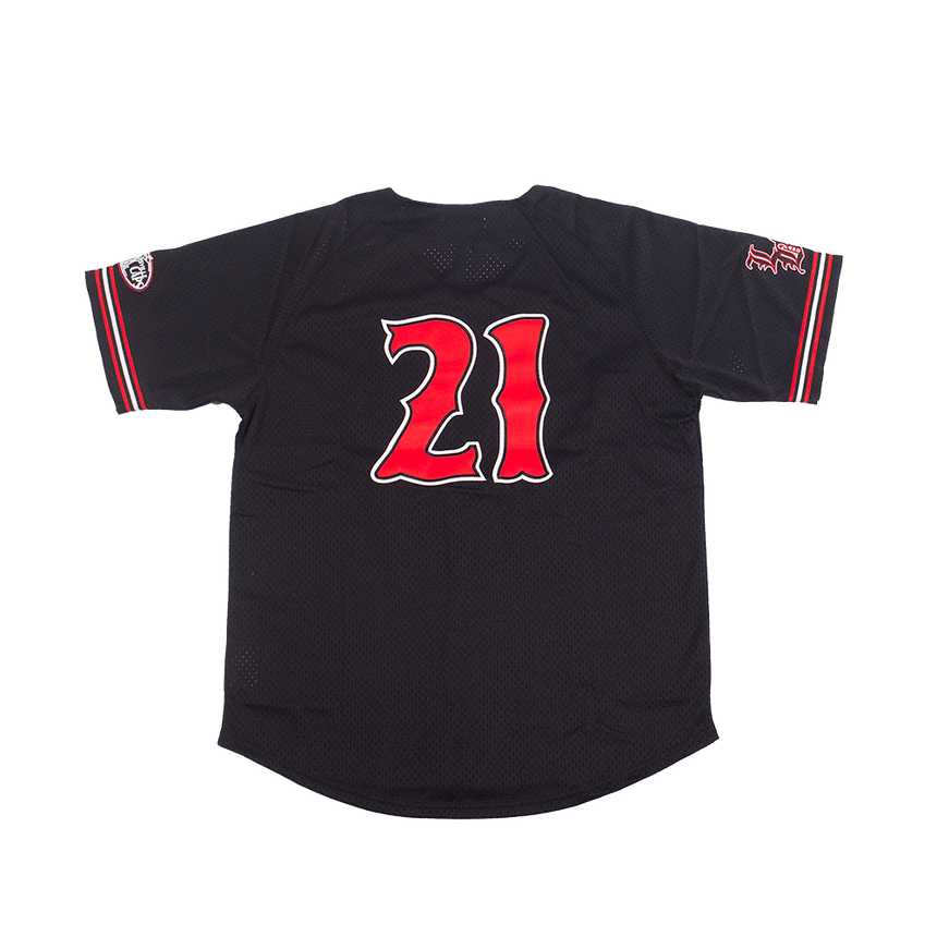 LOUISVILLE BLACK CAPS BUTTON DOWN JERSEY - Allstarelite.com