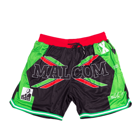 MALCOLM X AFRICA POWER SATIN SHORTS - Allstarelite.com