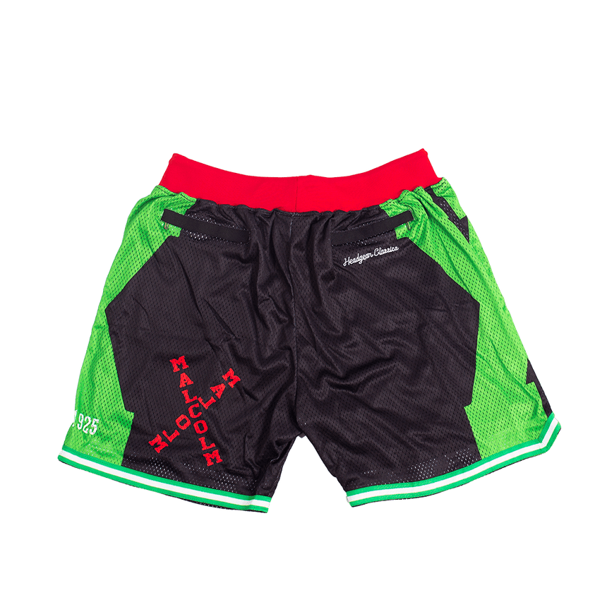 MALCOLM X AFRICA POWER SATIN SHORTS - Allstarelite.com