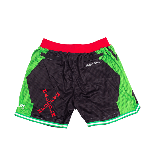 MALCOLM X AFRICA POWER SATIN SHORTS - Allstarelite.com