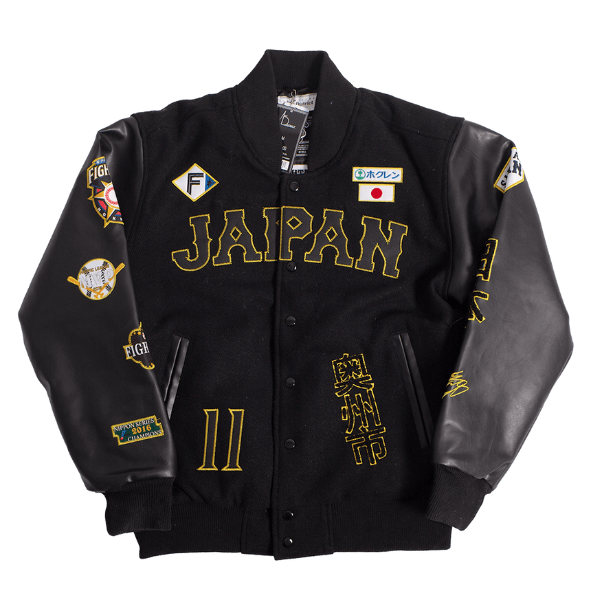 OHTANI JAPAN BLACK VARSITY JACKET - Allstarelite.com