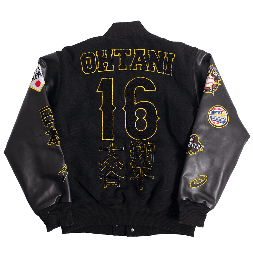 OHTANI JAPAN BLACK VARSITY JACKET - Allstarelite.com