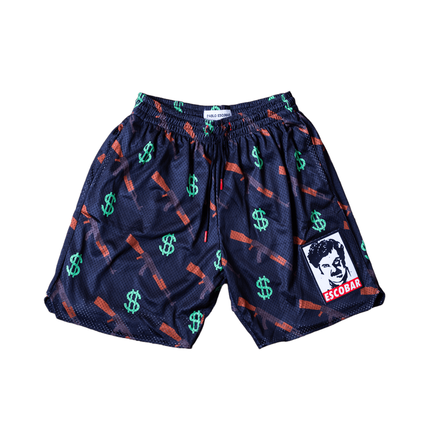 PABLO ESCOBAR BLACK BASKETBALL SHORTS - Allstarelite.com