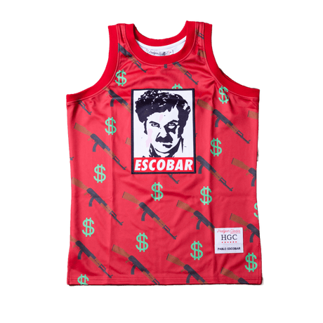 PABLO ESCOBAR RED BASKETBALL JERSEY - Allstarelite.com