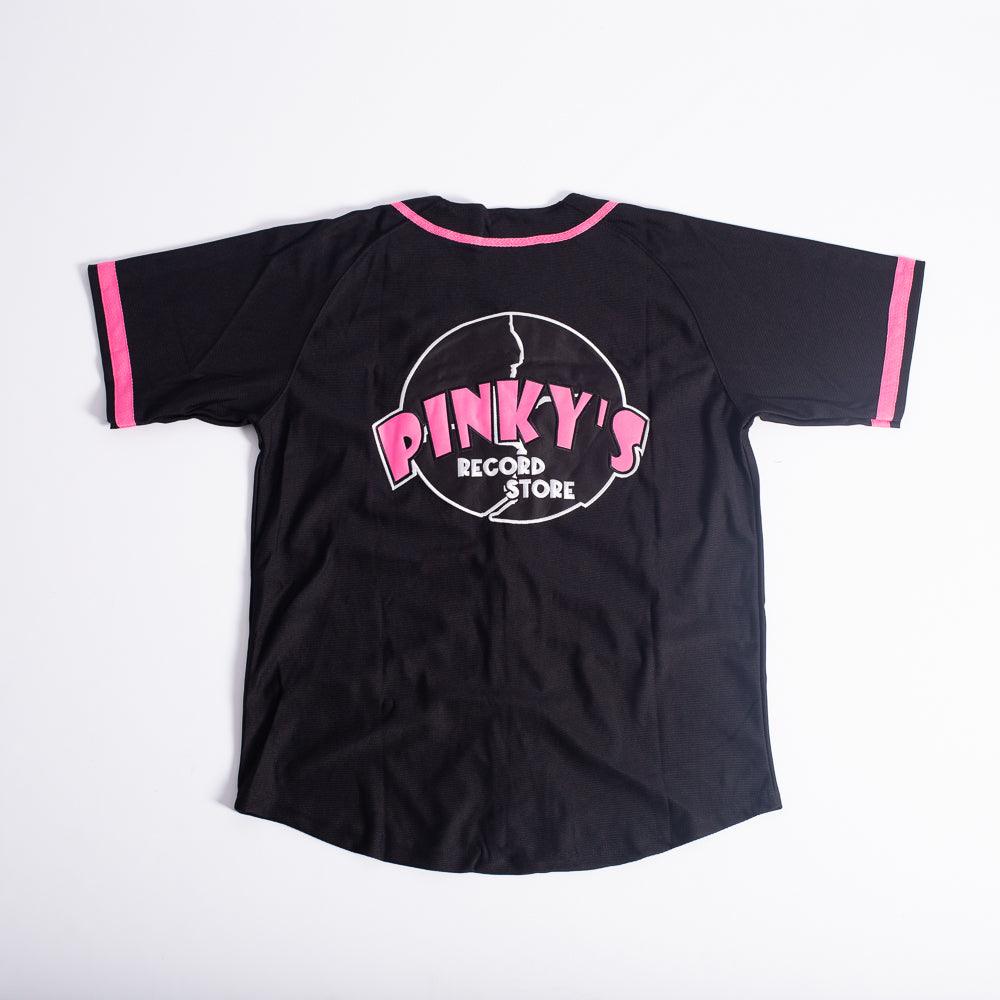 PINKY'S RECORD SHOP BLACK BASEBALL JERSEY - Allstarelite.com