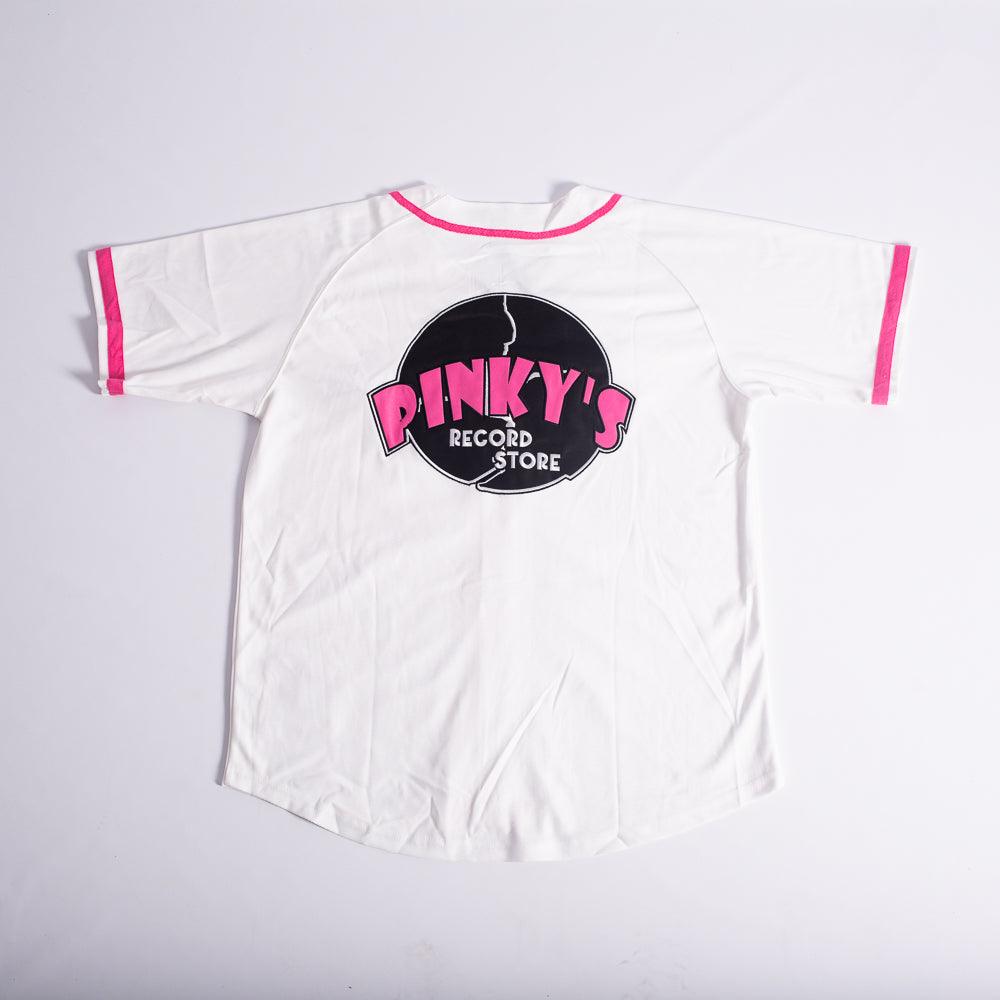 PINKY'S RECORD SHOP WHITE BASEBALL JERSEY - Allstarelite.com