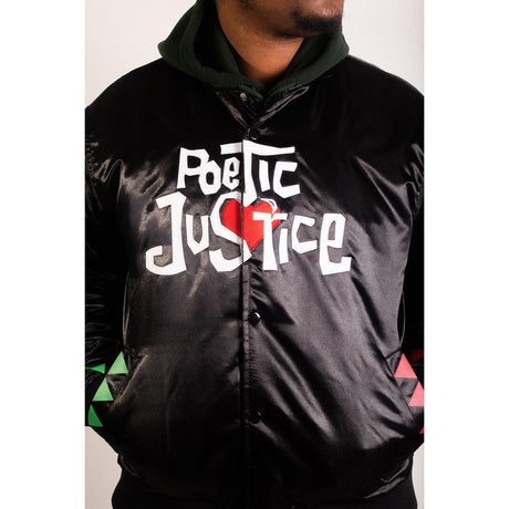 POETIC JUSTICE BLACK SATIN JACKET - Allstarelite.com