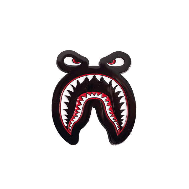 RED/BLACK/WHITE SHARK MOUTH PIN - Allstarelite.com