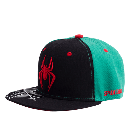 TEAL/BLACK SPIDERMAN WEB FITTED HAT - Allstarelite.com