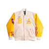 The Fresh Prince Bel-Air Academy Varsity Jacket In Tan/Yellow - Allstarelite.com