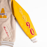 The Fresh Prince Bel-Air Academy Varsity Jacket In Tan/Yellow - Allstarelite.com