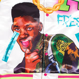 The Fresh Prince Fresh Air Graffiti Satin Jacket White - Allstarelite.com