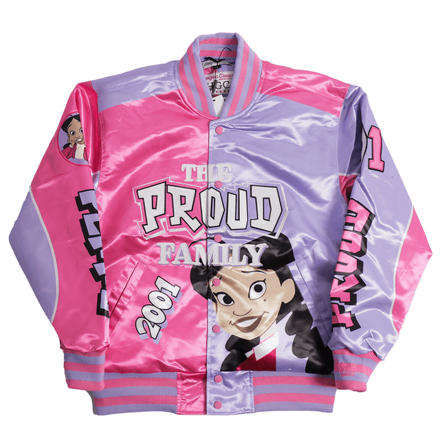 THE PROUD FAMILY PENNY SPLIT SATIN JACKET PINK/PURPLE - Allstarelite.com