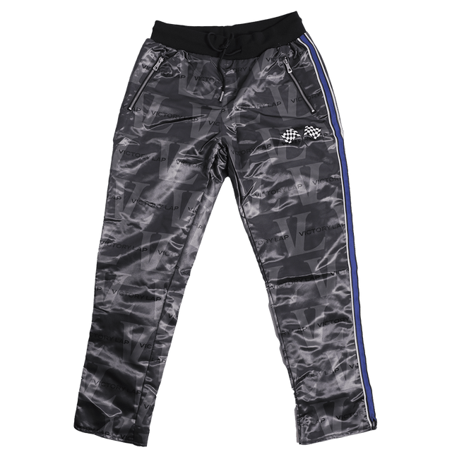 VICTORY LAP MONOGRAM SATIN PANT BLACK - Allstarelite.com