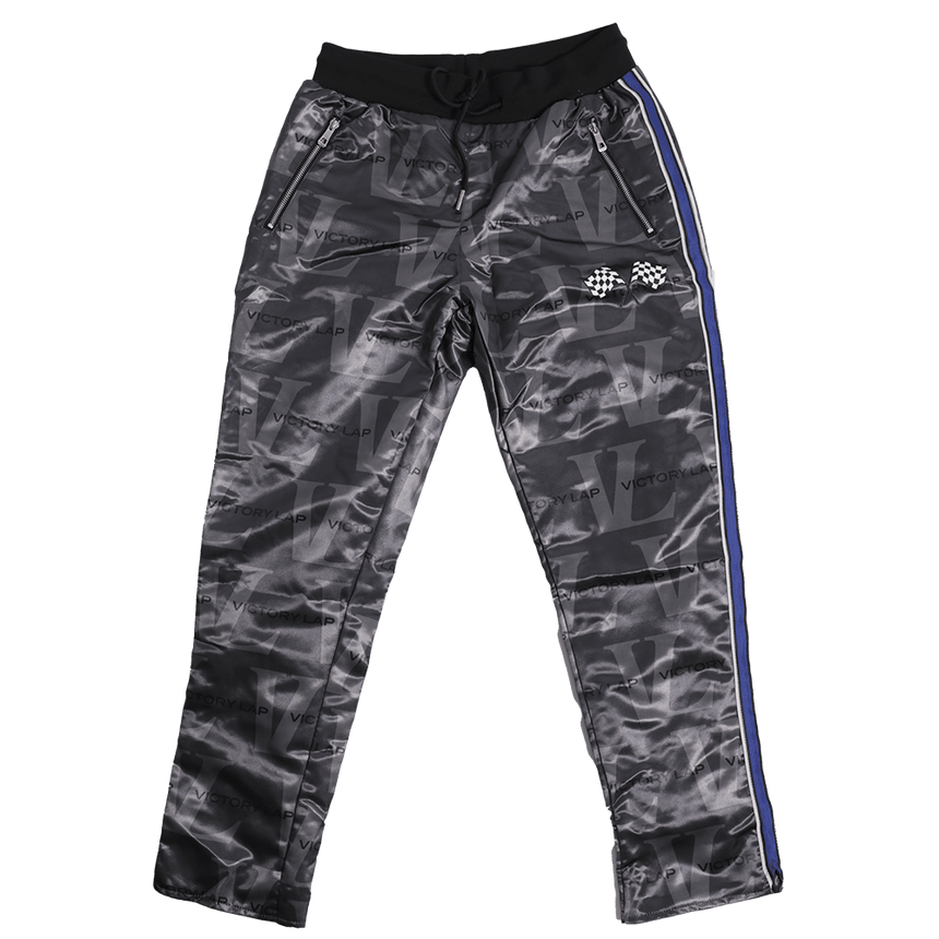 VICTORY LAP MONOGRAM SATIN PANT BLACK - Allstarelite.com