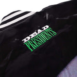 White/Black Dead Presidents Satin Jacket With Sleeve Logos - Allstarelite.com