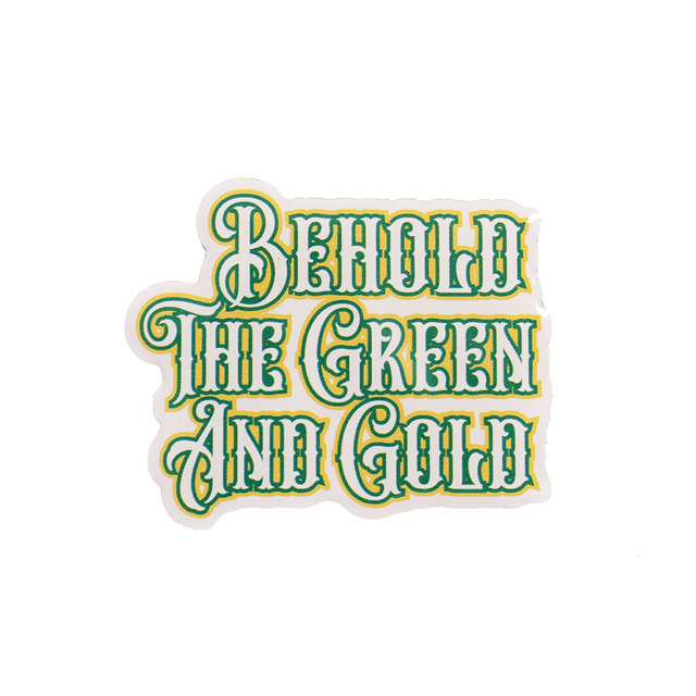 WHITE/GREEN/GOLD BEHOLD THE GREEN AND GOLD PIN - Allstarelite.com